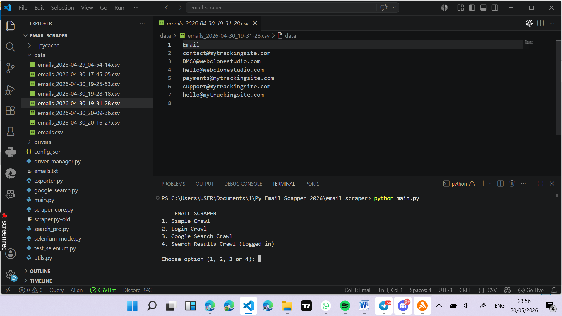 Python Email Extractor & Scraper 2026